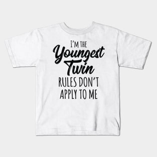 Siblings Youngest Twin Birthday Funny Twins Matching Kids T-Shirt